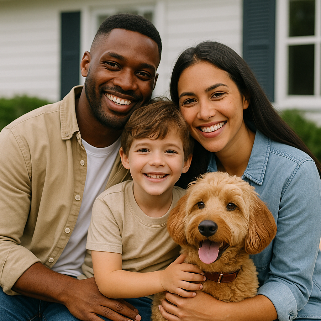 Family with dog