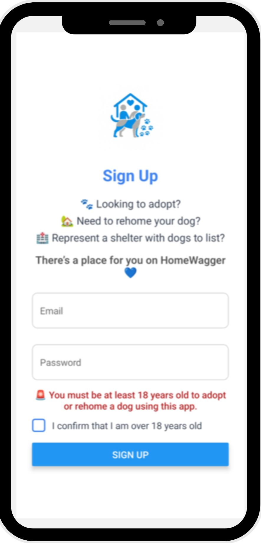 HomeWagger app screen